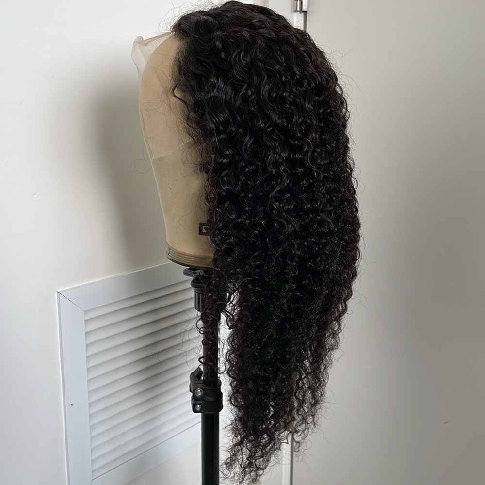 Pre-Plucked 13x4 Human Hair Deep Curly (Kinky Curly) Lace Front Wig 24” - Picture 3 of 9